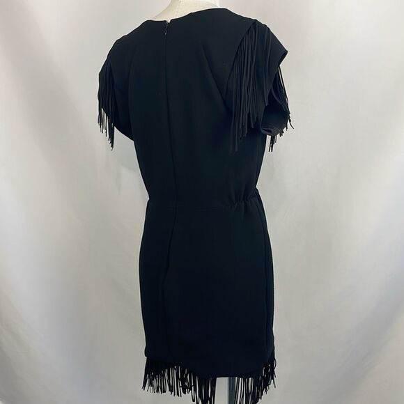 Maje Black w Fringe Trim Dress - Picture 4 of 6